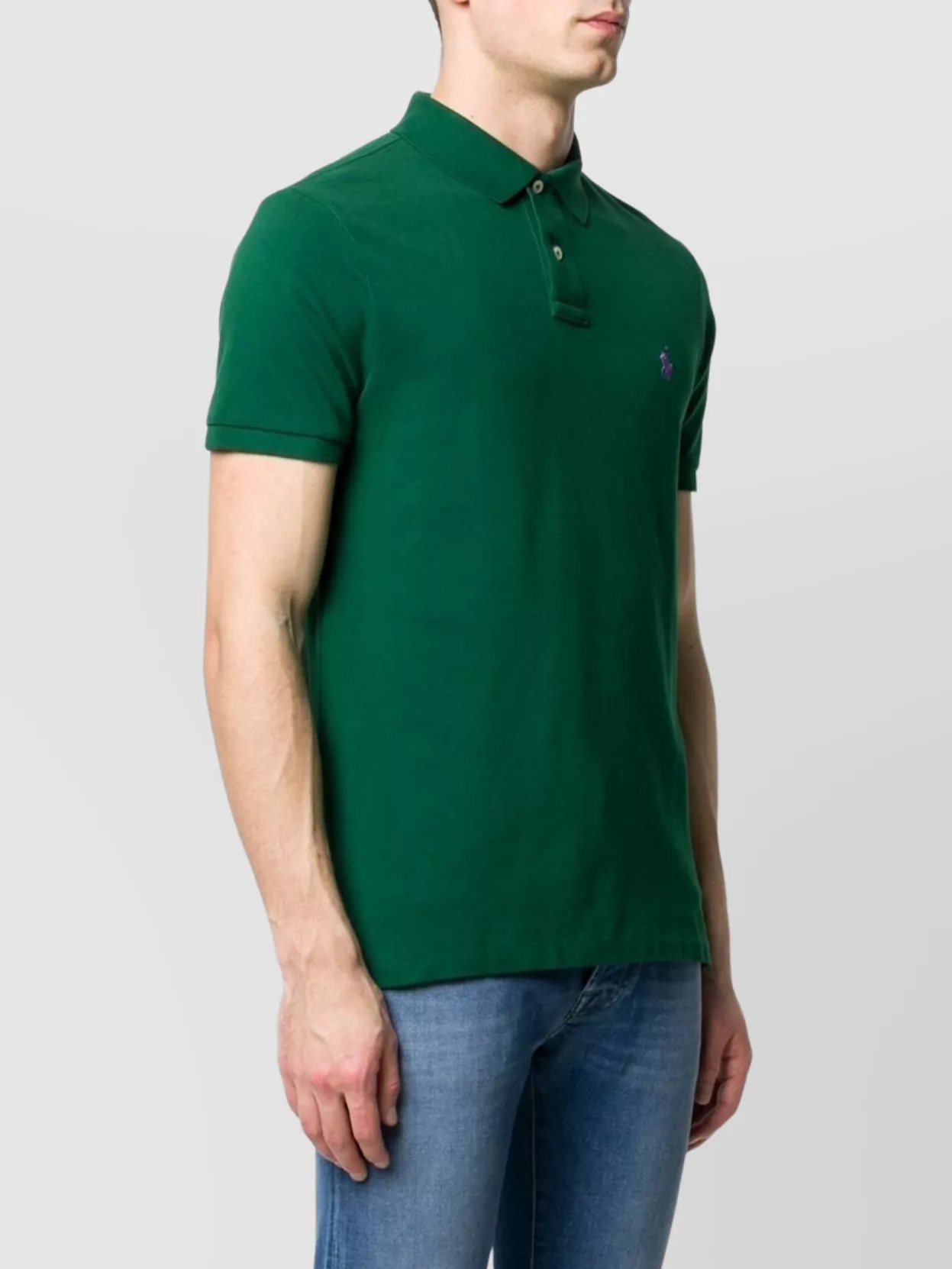 Ralph Lauren Logo Collar Polo Shirt In Cotton