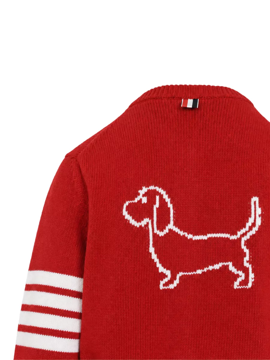 Thom Browne Wool Hector Intarsia Cropped Cardigan