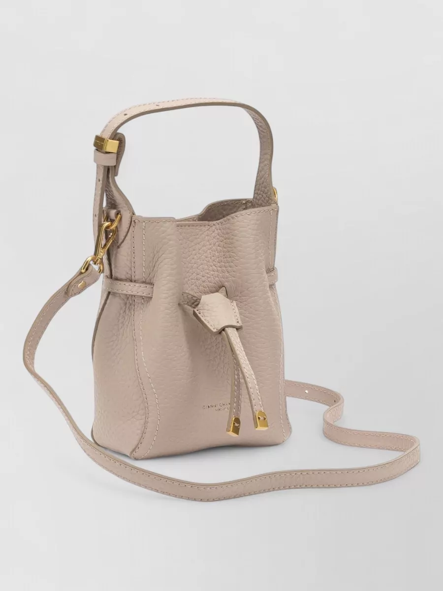 Gianni Chiarini Bucket Bag Textured Leather Adjustable Strap