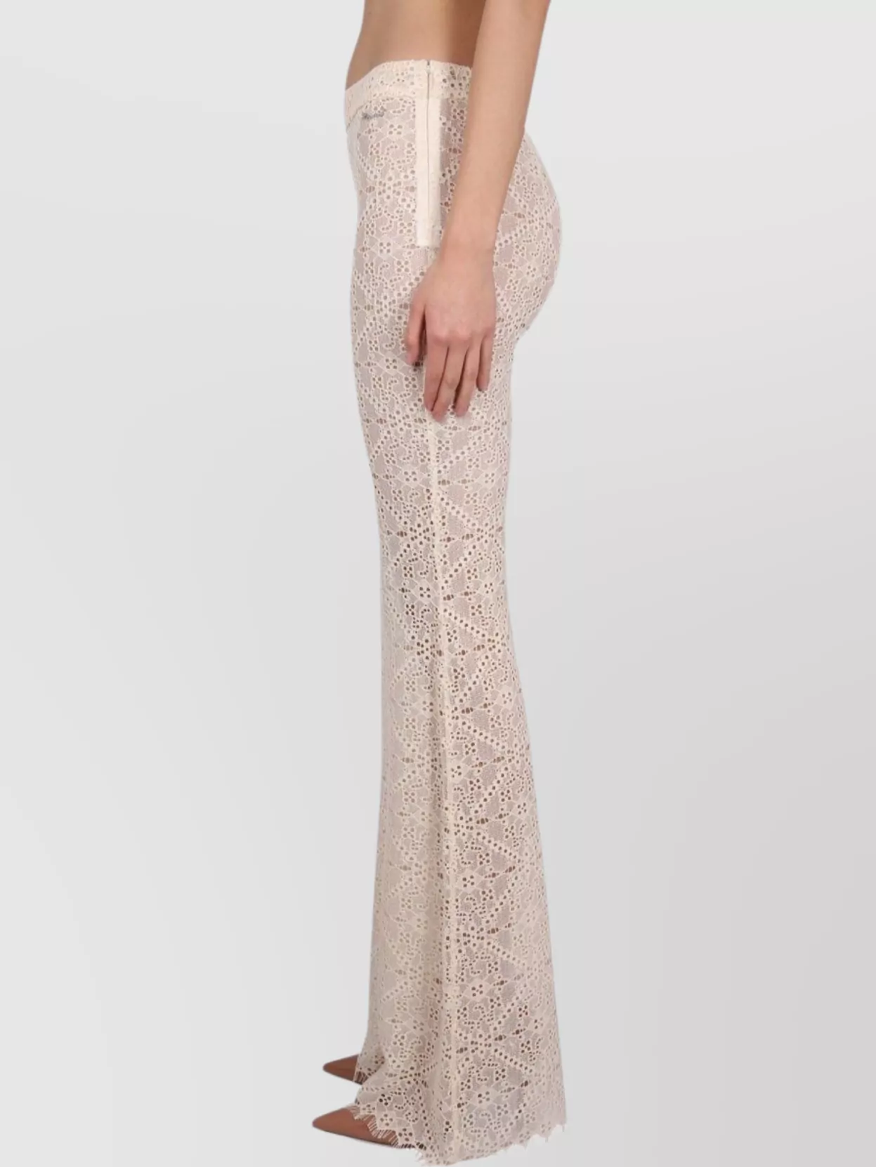 Shop Dsquared2 Embroidered Lace Flared Trousers