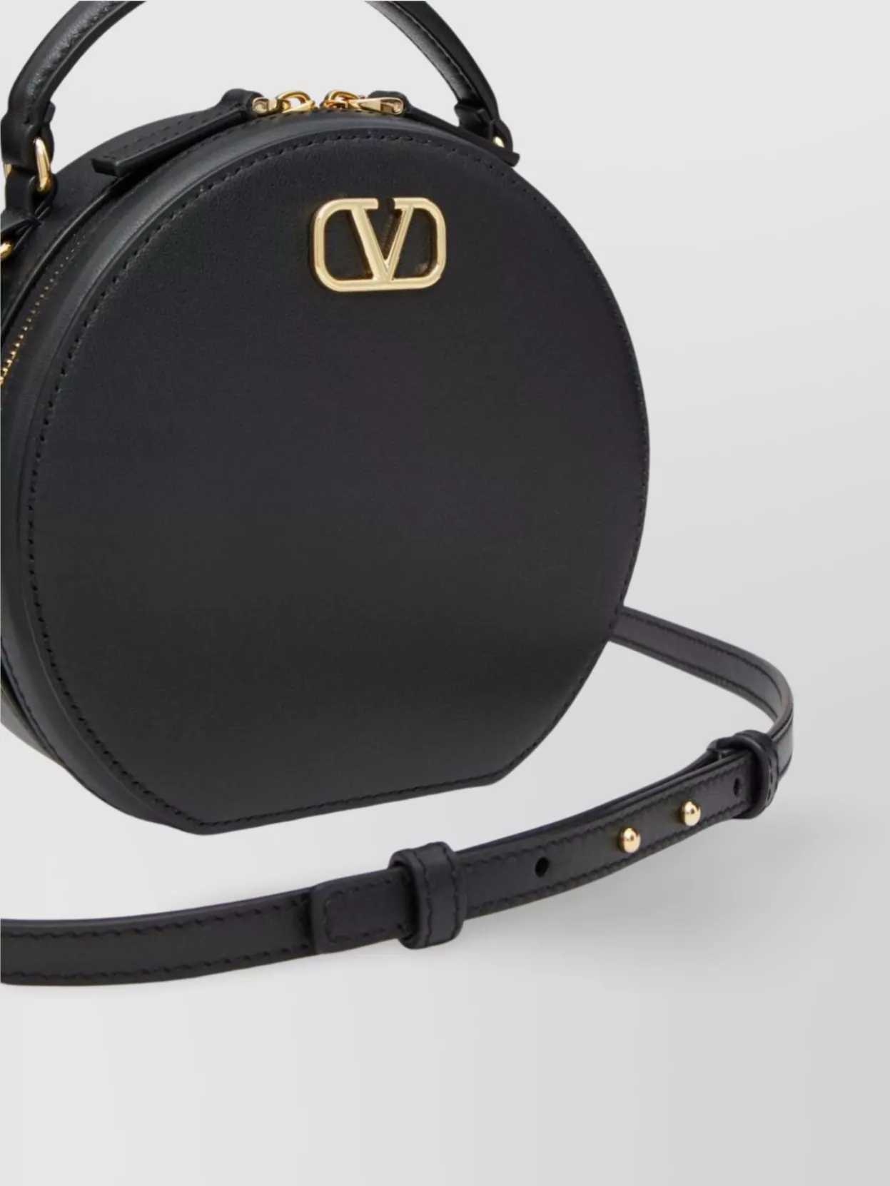 Valentino Garavani Vlogo Round Leather Clutch Bag