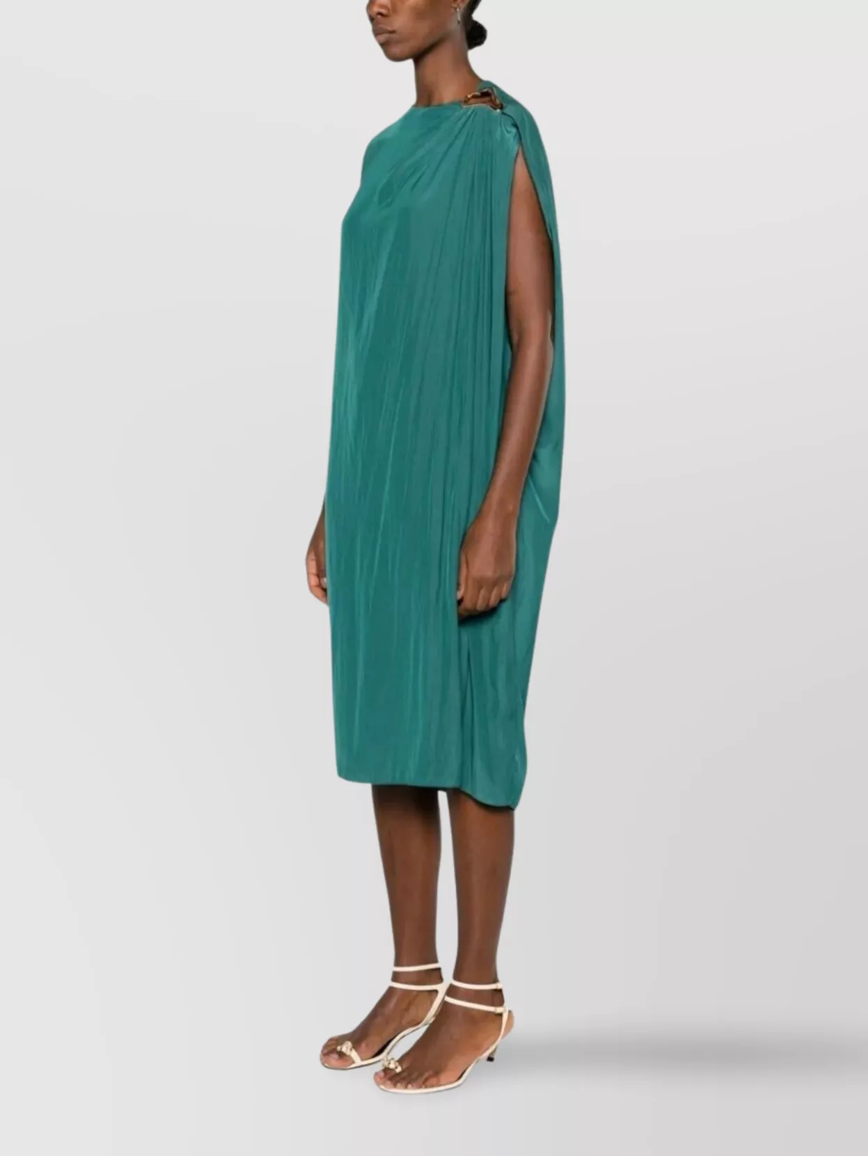 Lanvin Draped Knee Dress Sleeveless Midi
