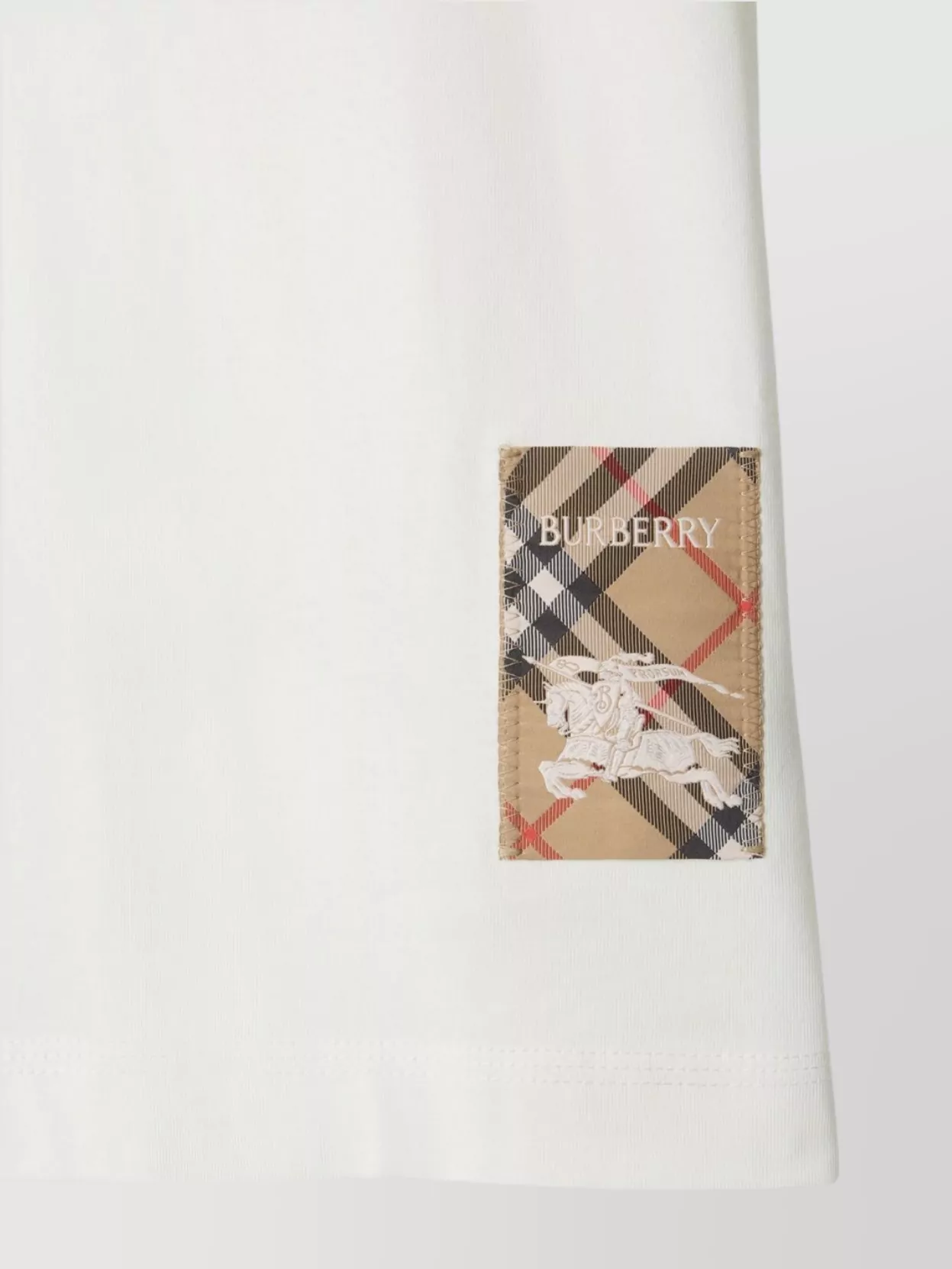 Burberry Check Label Patch Cotton T-Shirt