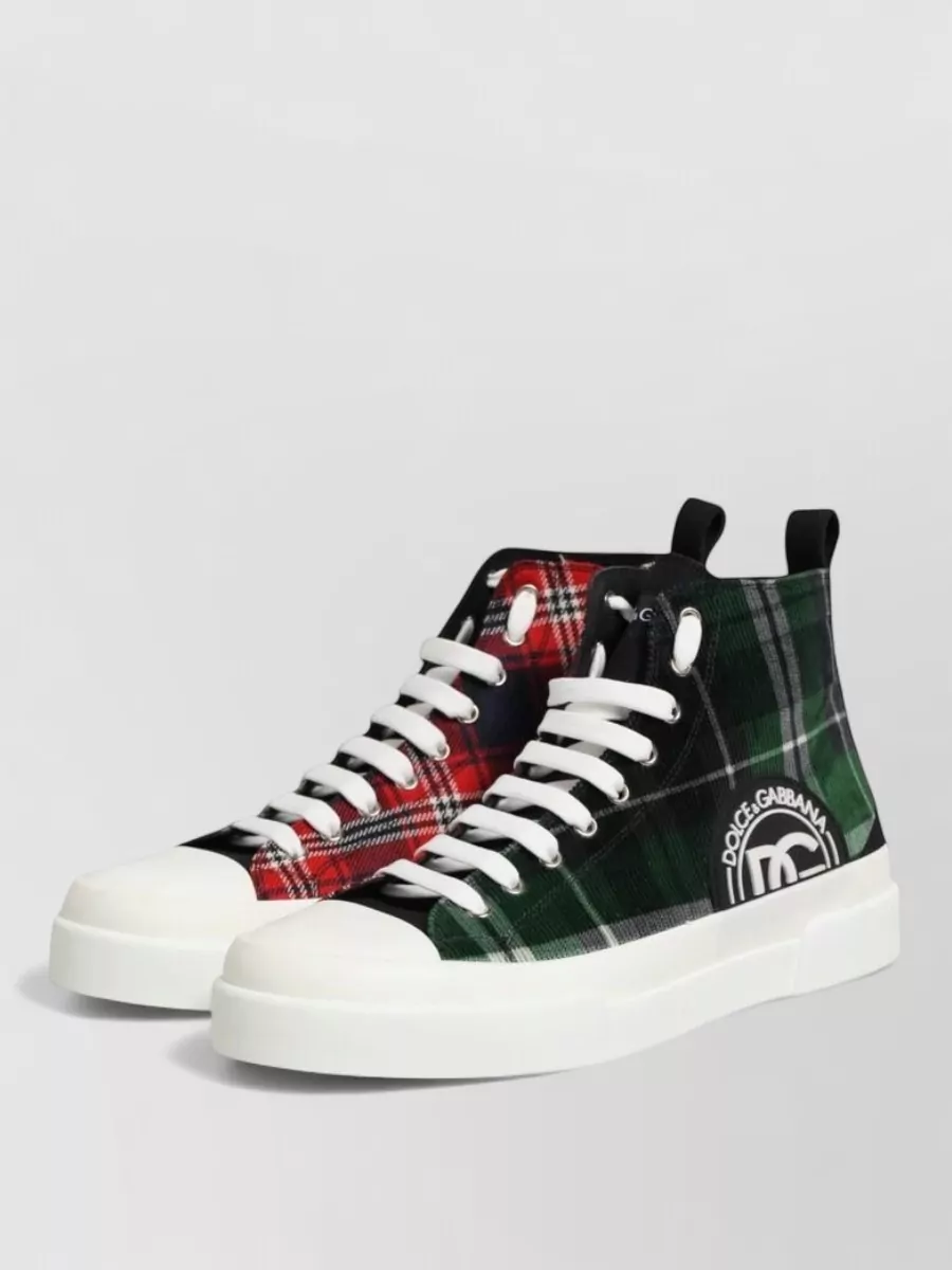 Dolce&Gabbana Plaid High-Top Sneakers