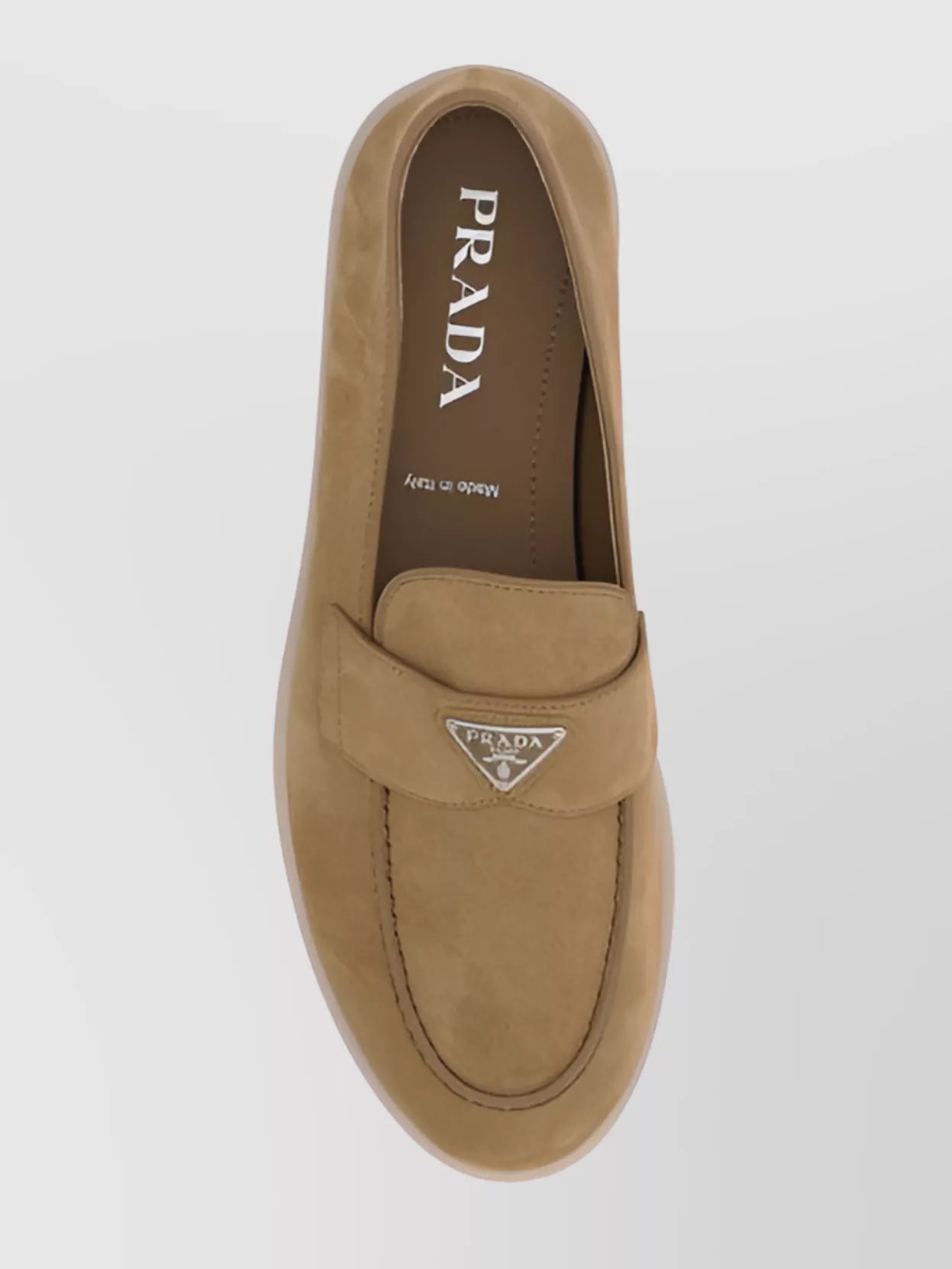 Prada Almond Toe Leather Loafers