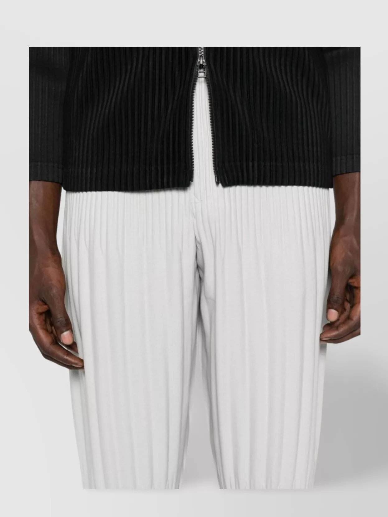Homme Plisse Issey Miyake Straight Leg Cropped Ribbed Pants