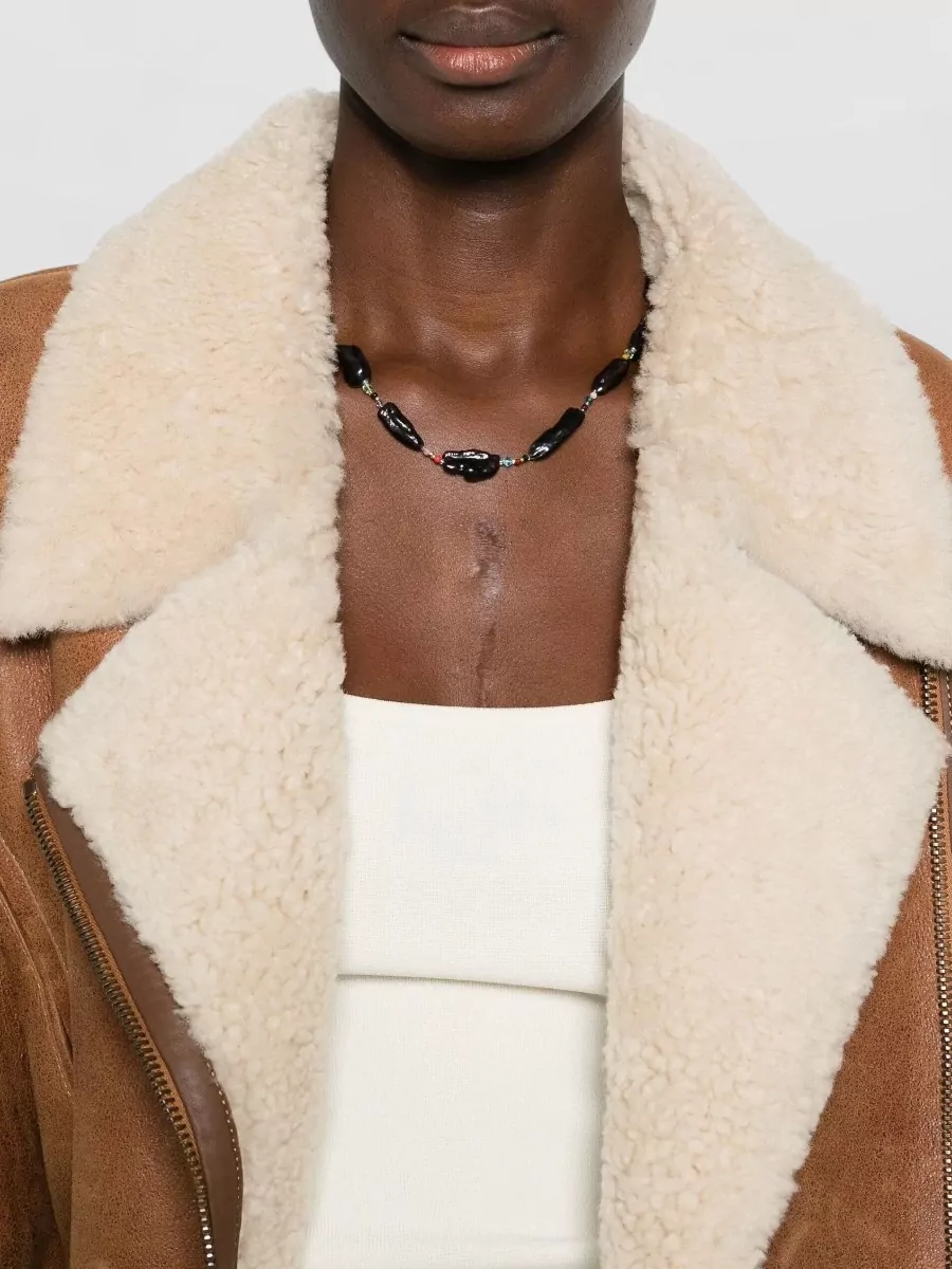 Isabel Marant Shearling Collar Leather Jacket