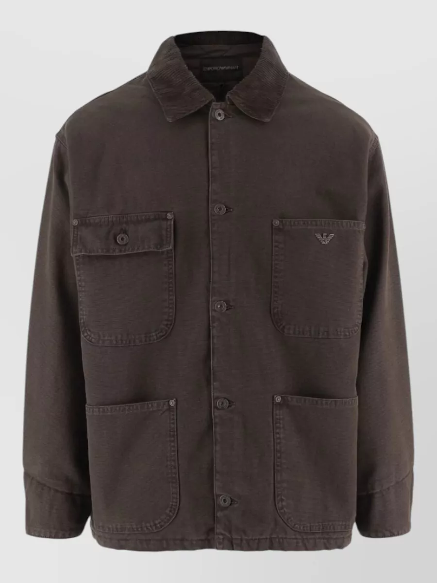 Emporio Armani cotton single-breasted coat