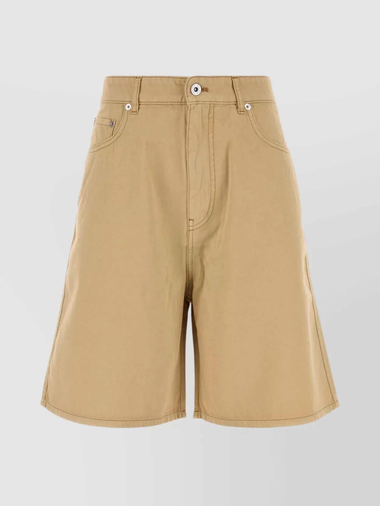 Miu Miu Bermuda Shorts With Back Pockets And Belt Loops In Brown