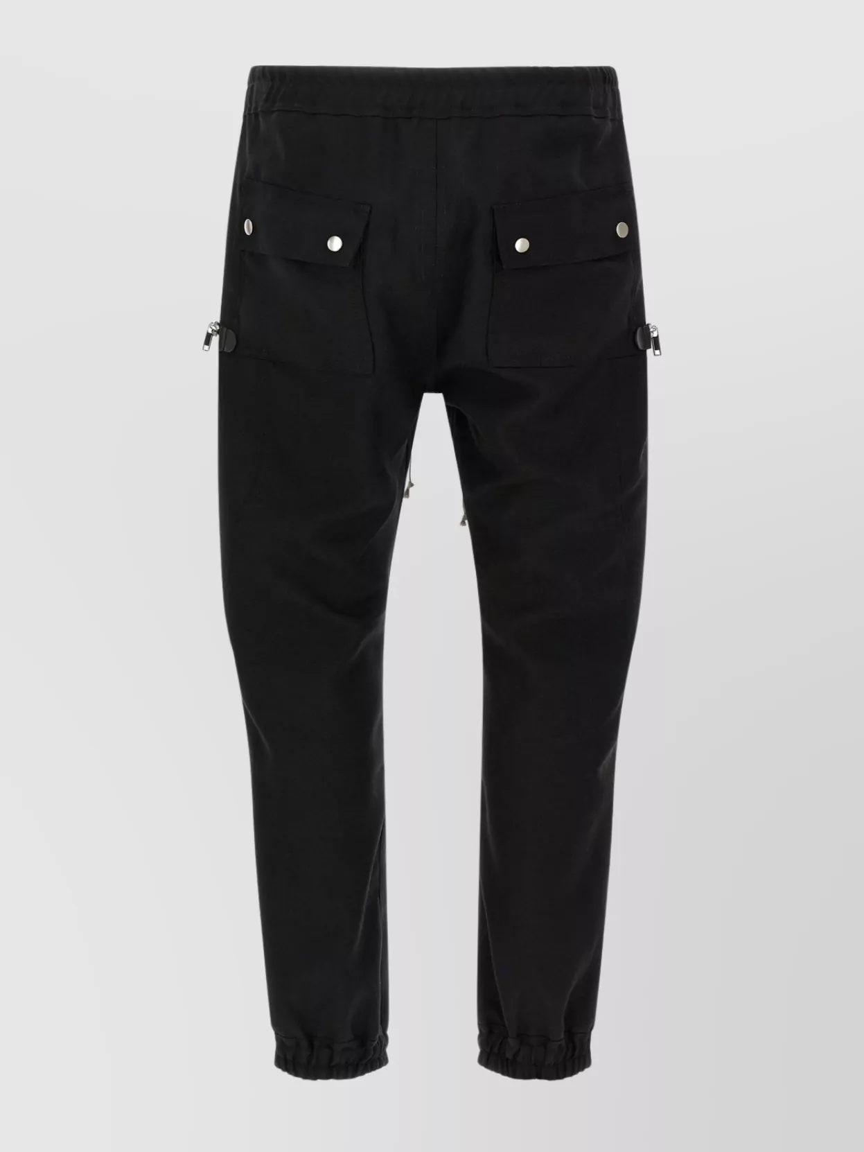 Rick Owens Bauhaus-inspired Cargo Pants With Elastic Waistband In Black