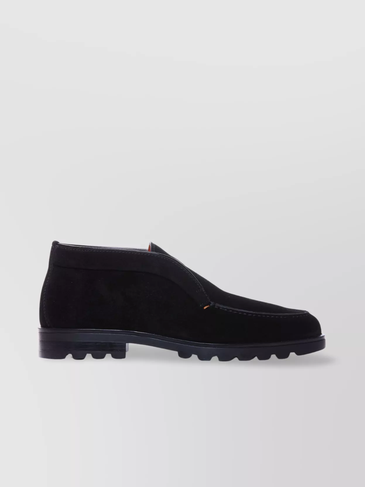 Santoni Suede Elasticized Boots Rubber Sole