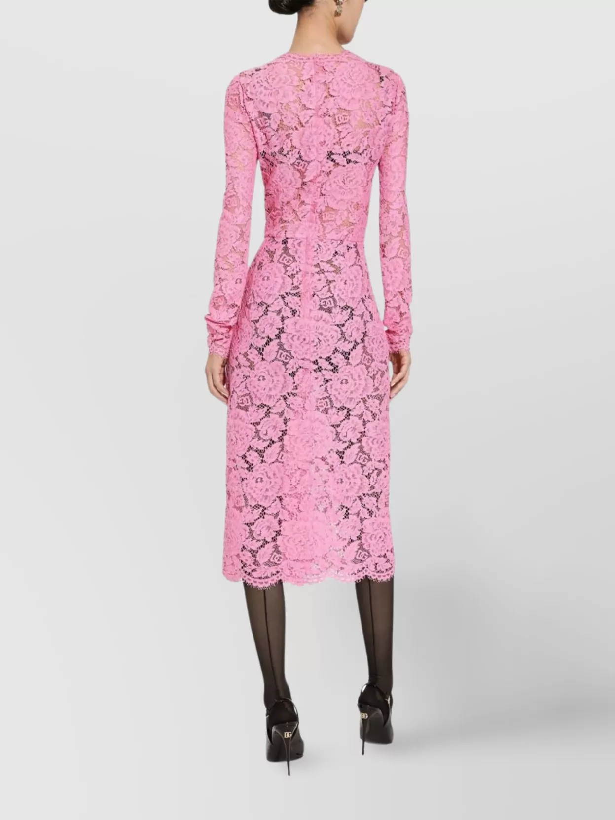 Dolce&Gabbana Sheath Dress With Floral Lace Overlay