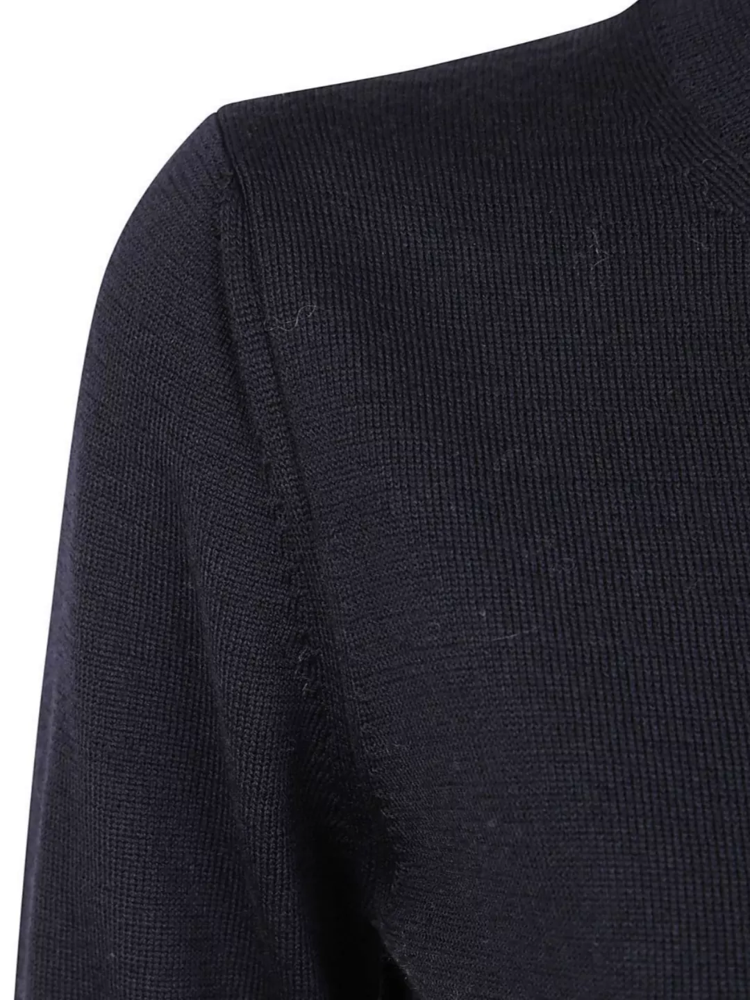 Comme Des Garçons Ribbed Hem Long Sleeve Crew Neck Cardigan In Black