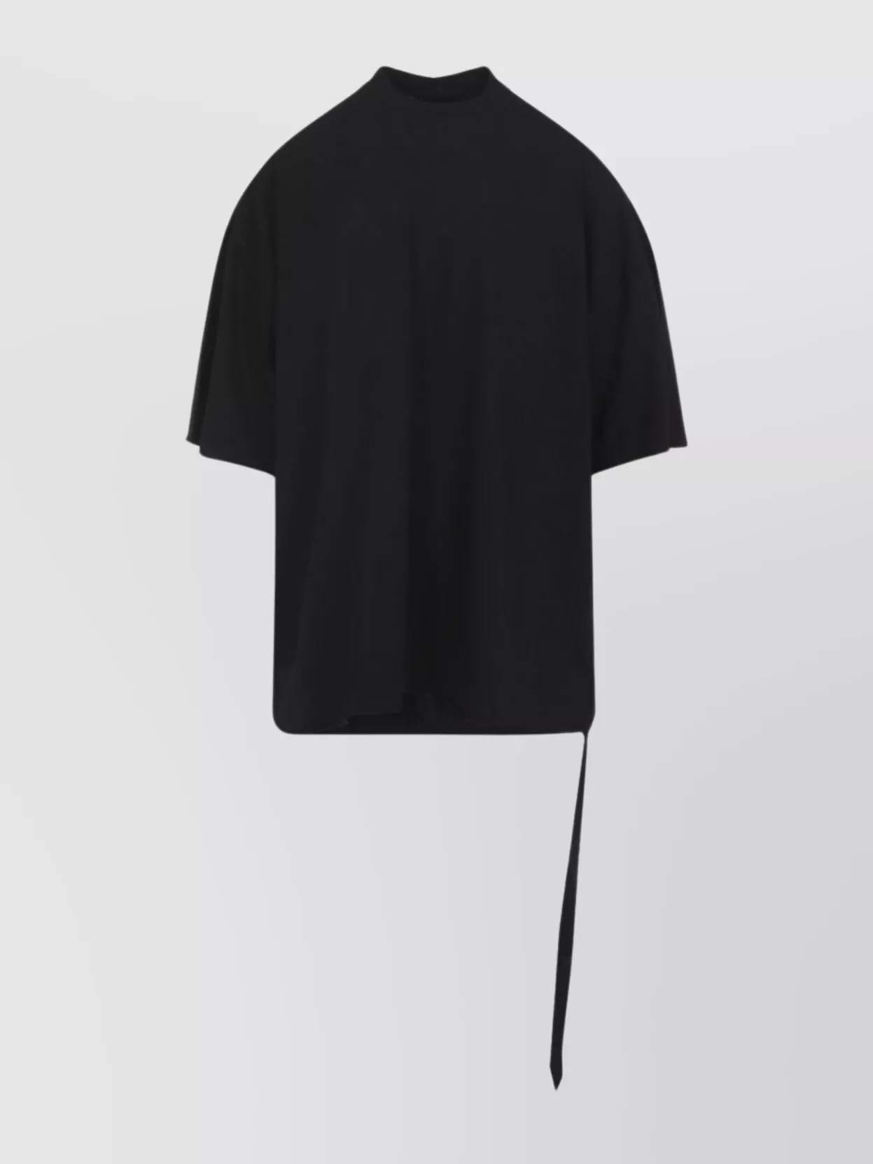 Rick Owens Drkshdw Tommy Turtleneck Short Sleeve Tie Top In Black