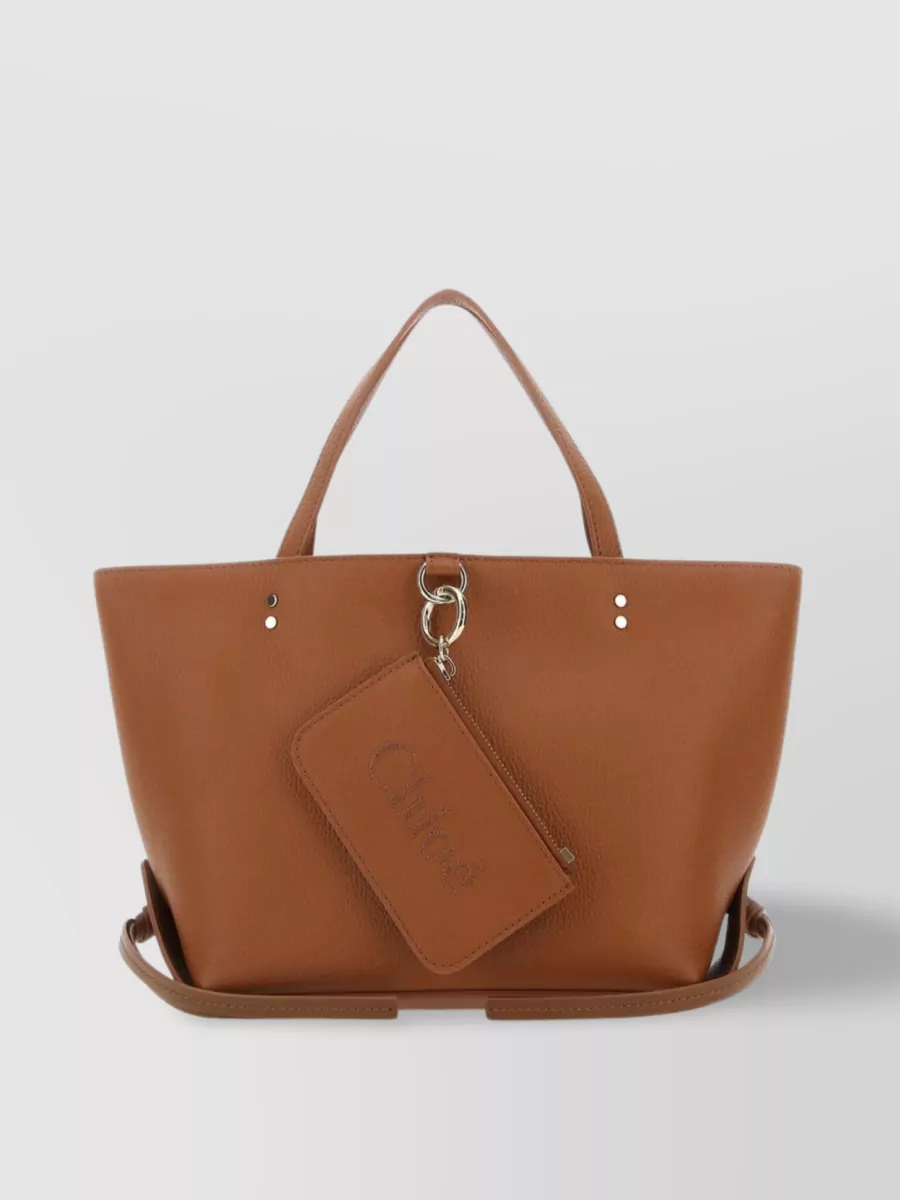 Shop Chloé Small Sense Handbag With Open Top Design In Brown
