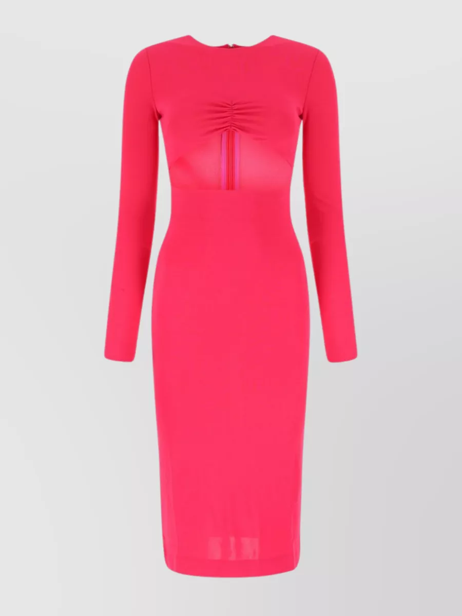 Shop Dsquared2 Front Cut-out Midi Dress In Pink