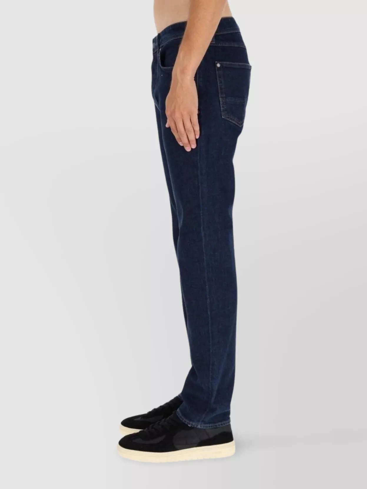 Stone Island Five-Pocket Trousers With Belt Loops And Contrast Stitching