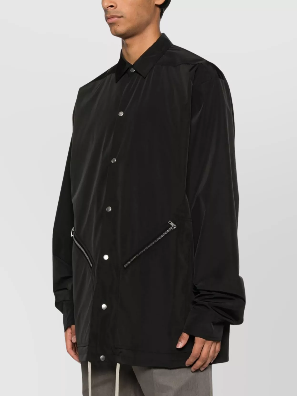 Rick Owens Collar Point Sleeves Long Drawstring Zip