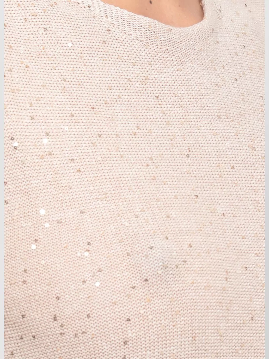 Antonelli Firenze Sequined Sleeveless Knee-Length Knitted Dress