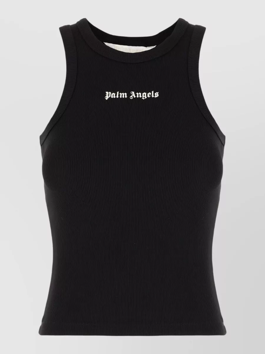 Palm Angels ribbed logo-print tank top