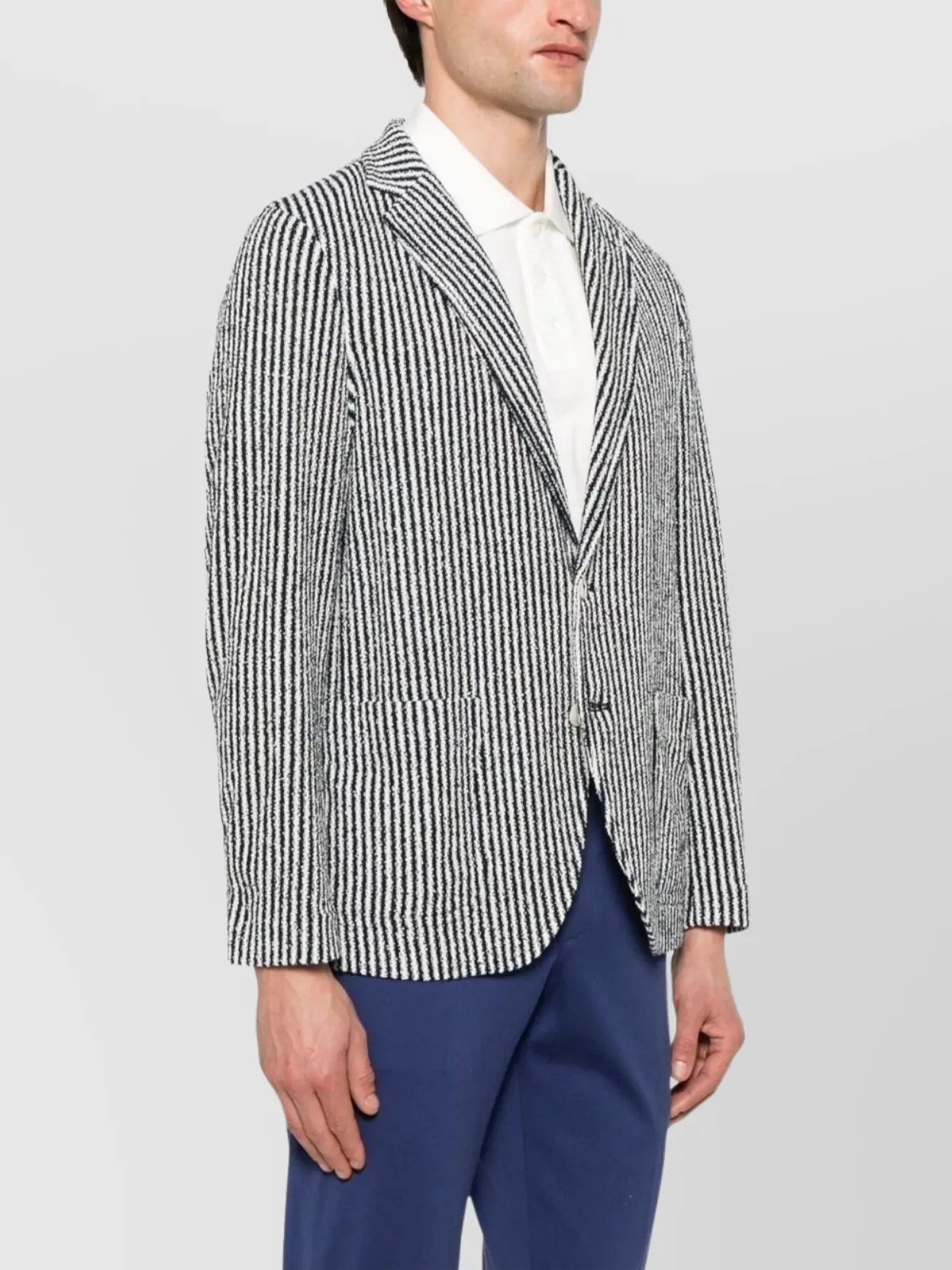 Circolo 1901 Striped Cotton Jacket Front Pockets