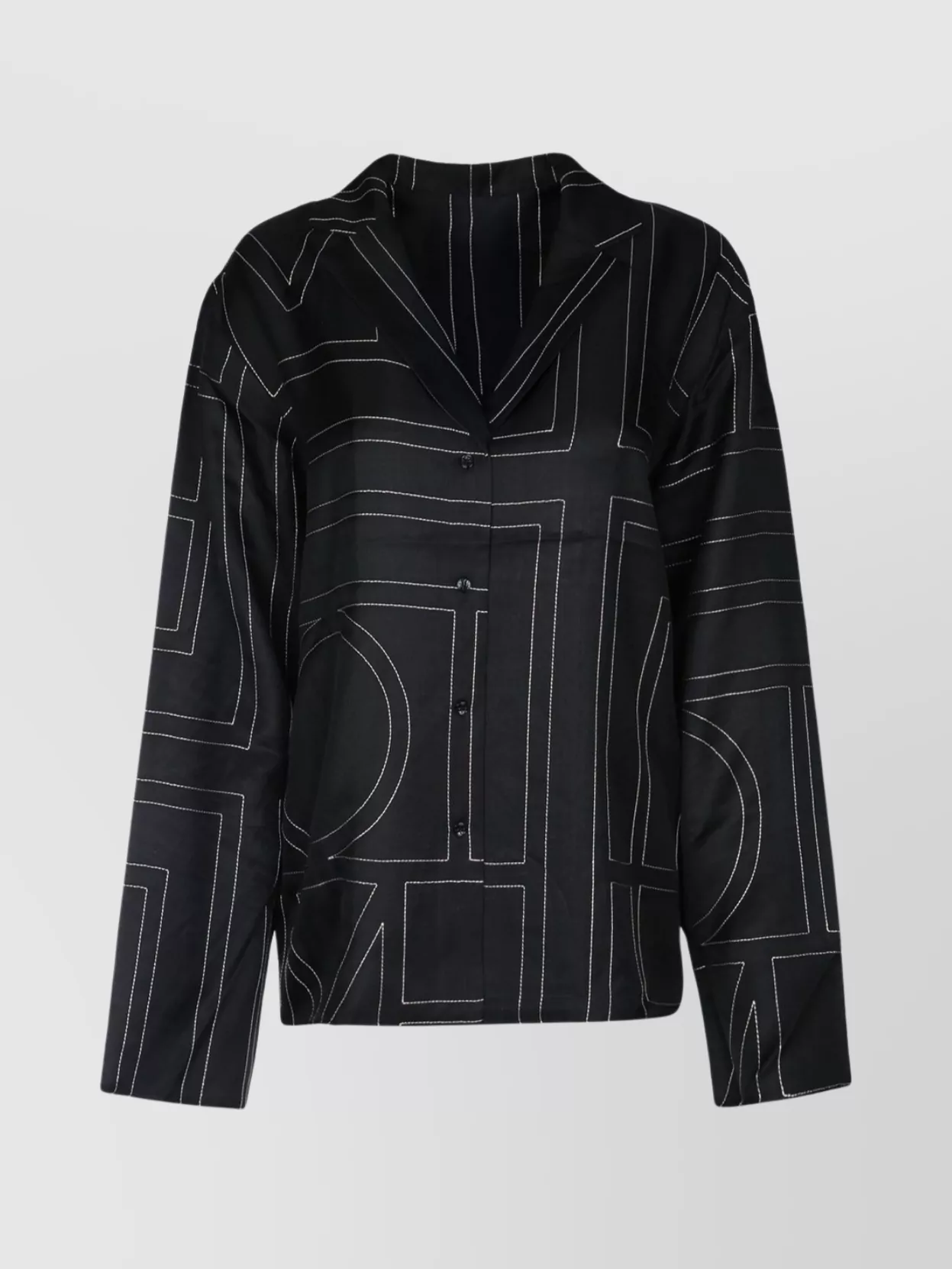 Totême Silk monogram relaxed-fit shirt
