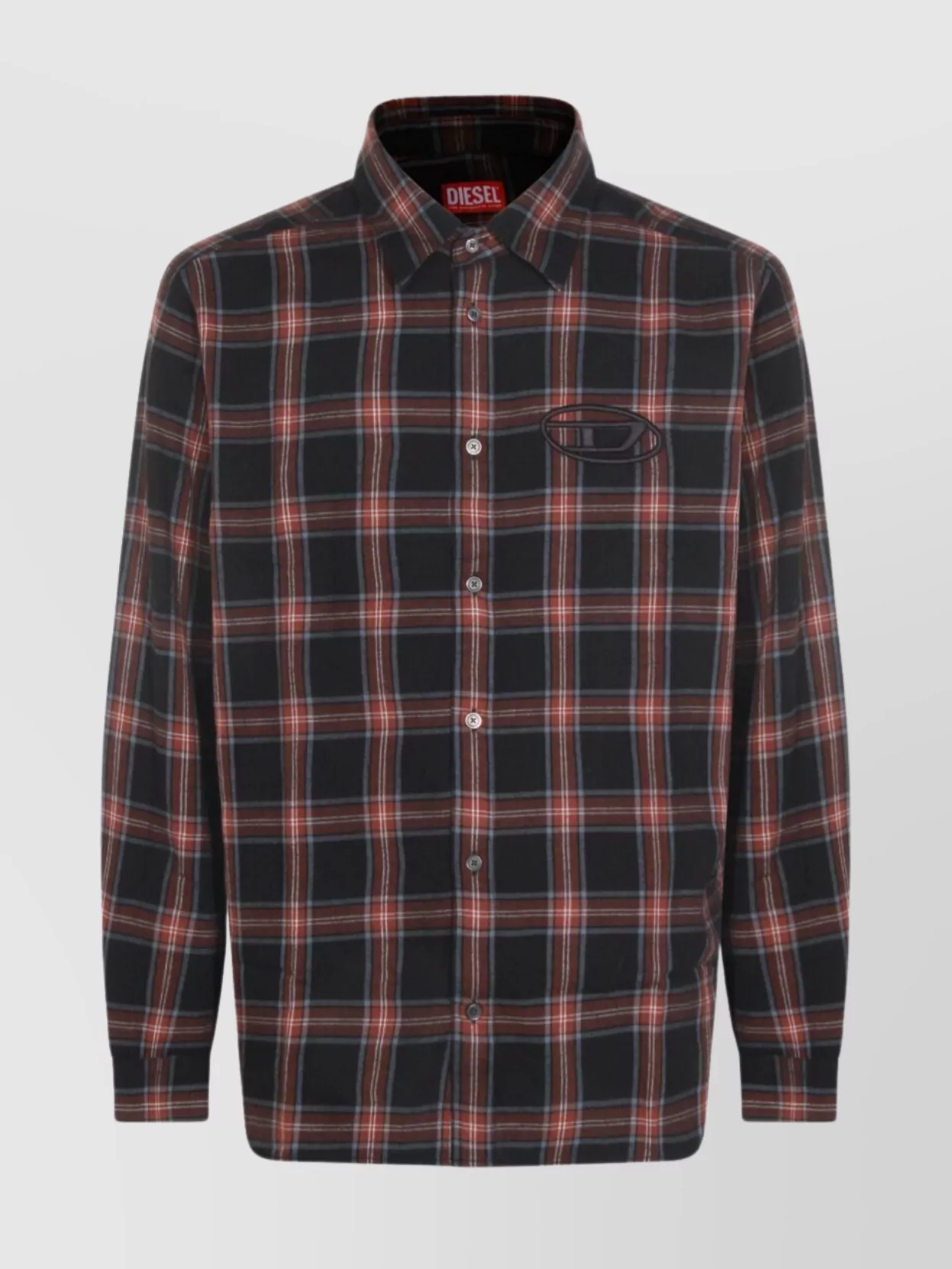 Diesel Relaxed Fit Button-down Collar Shirt In Black