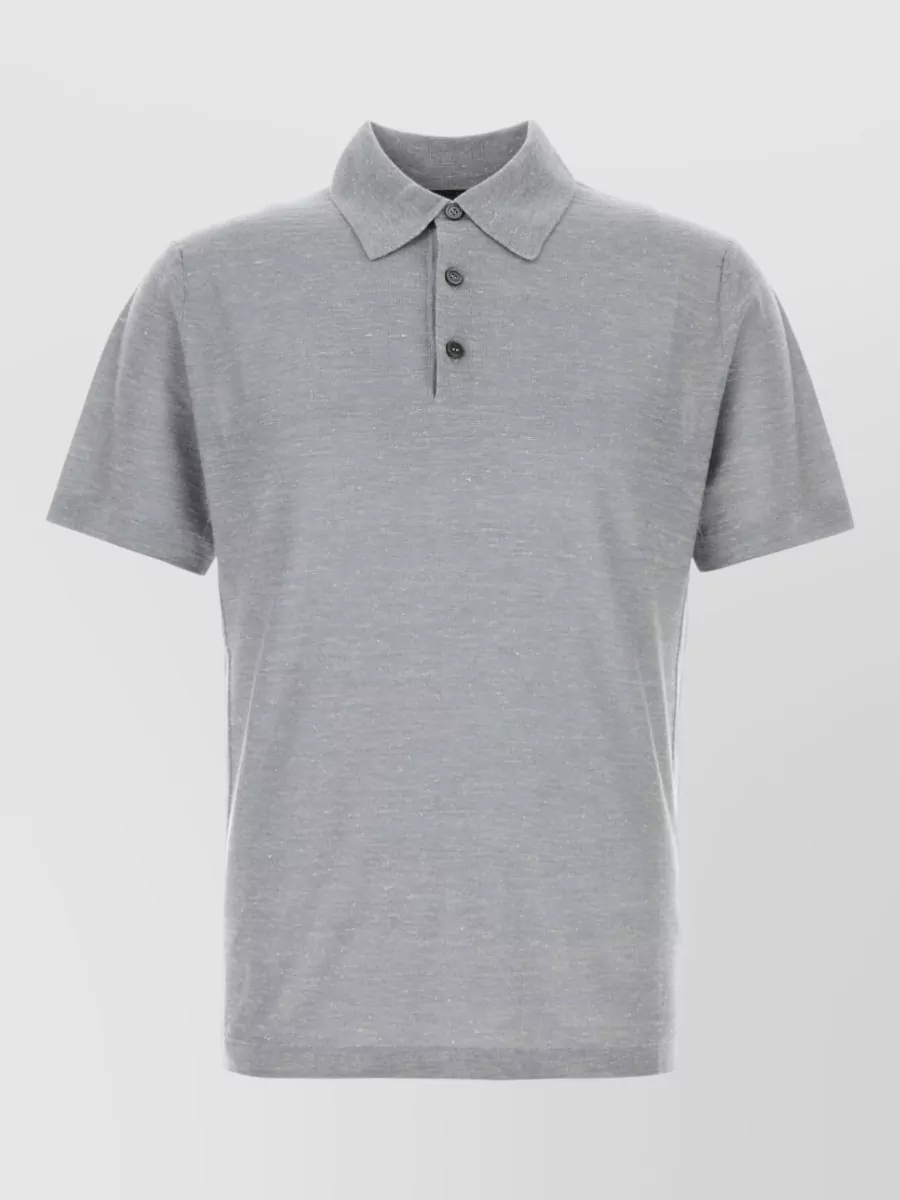 Brioni cashmere silk linen polo shirt