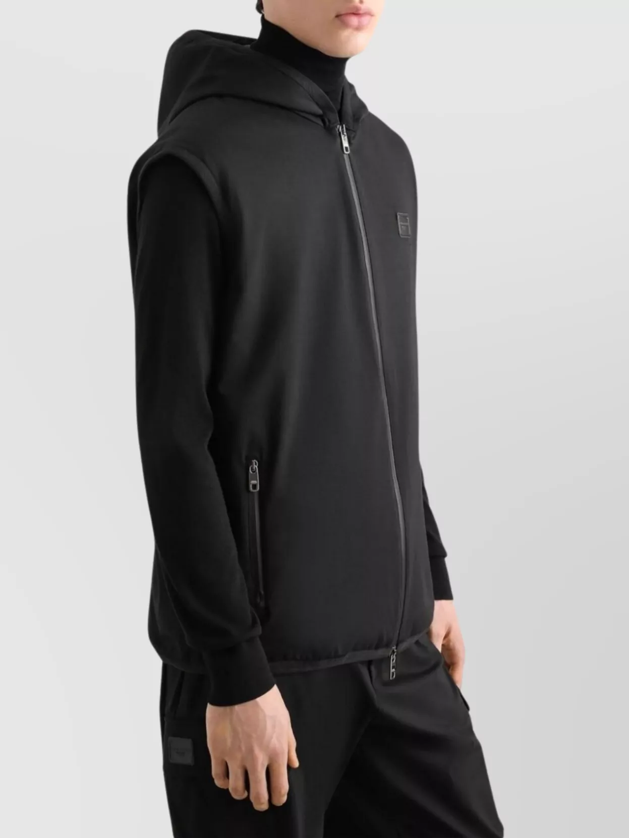 Dolce&Gabbana Hooded Sleeveless Jacket Zip Pockets