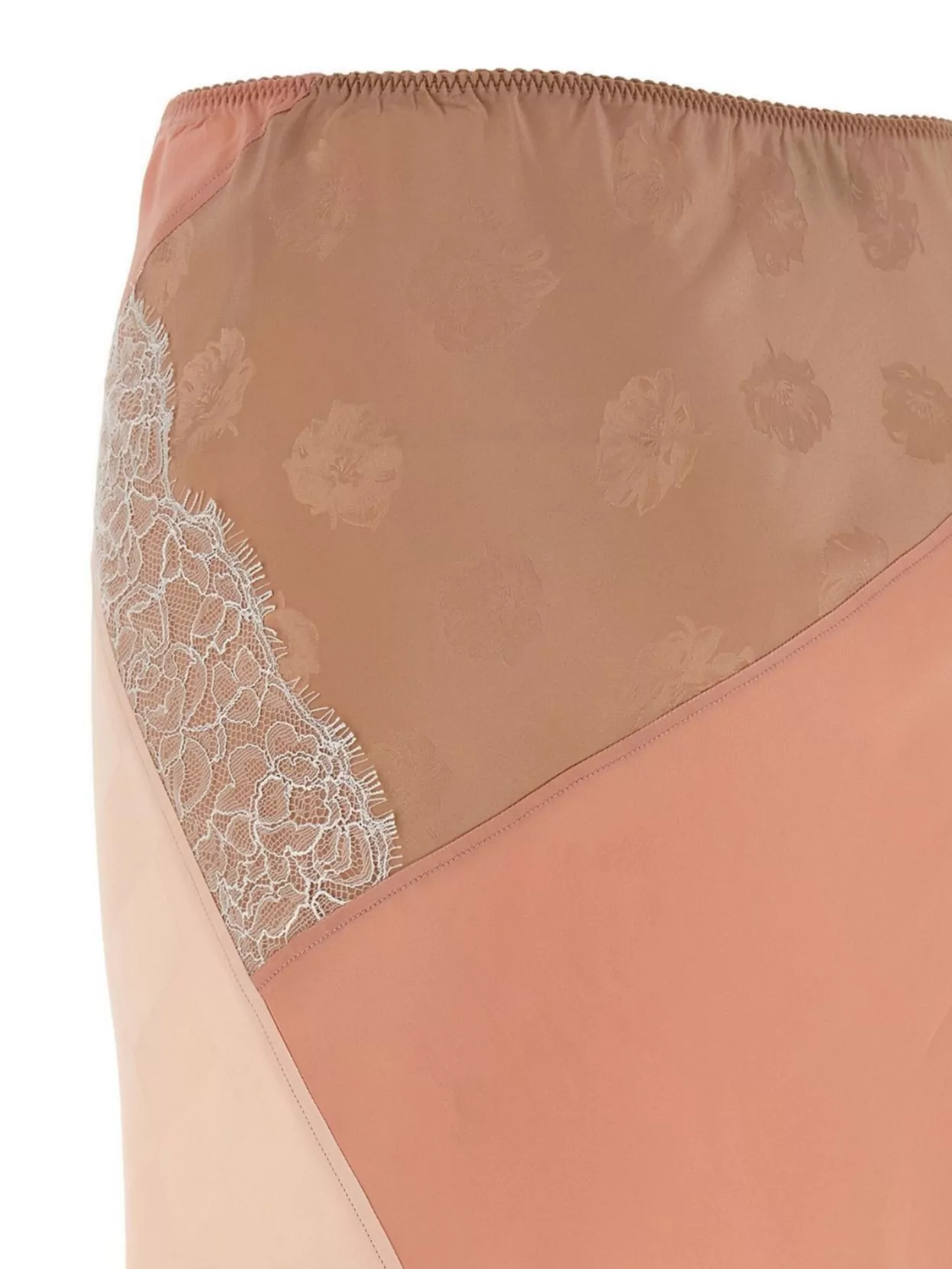 Moschino Sheer Lace Trim Asymmetric Overlay Skirt In Pink