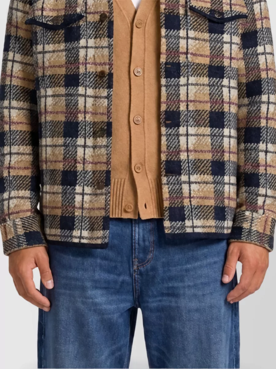 Guest In Residence Cashmere relaxed-fit plaid shirt jacket