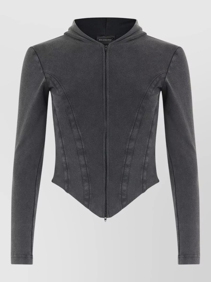 Balenciaga cotton asymmetric zip-up hoodie