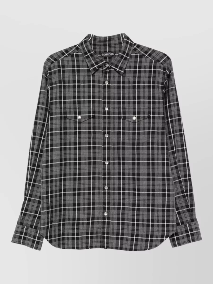 Tom Ford checked cotton long sleeve shirt
