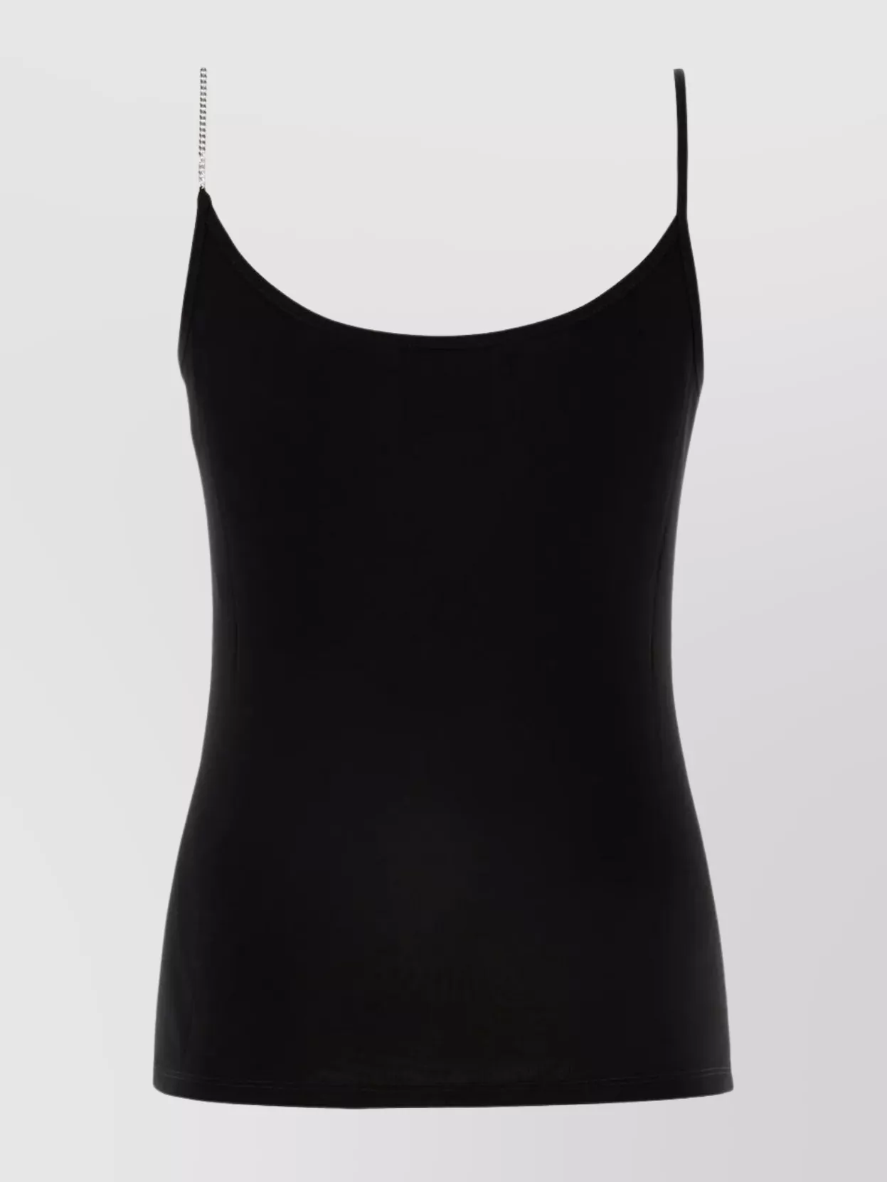 Shop Givenchy Hooded Viscose Top With Metal Chain Strap In Black