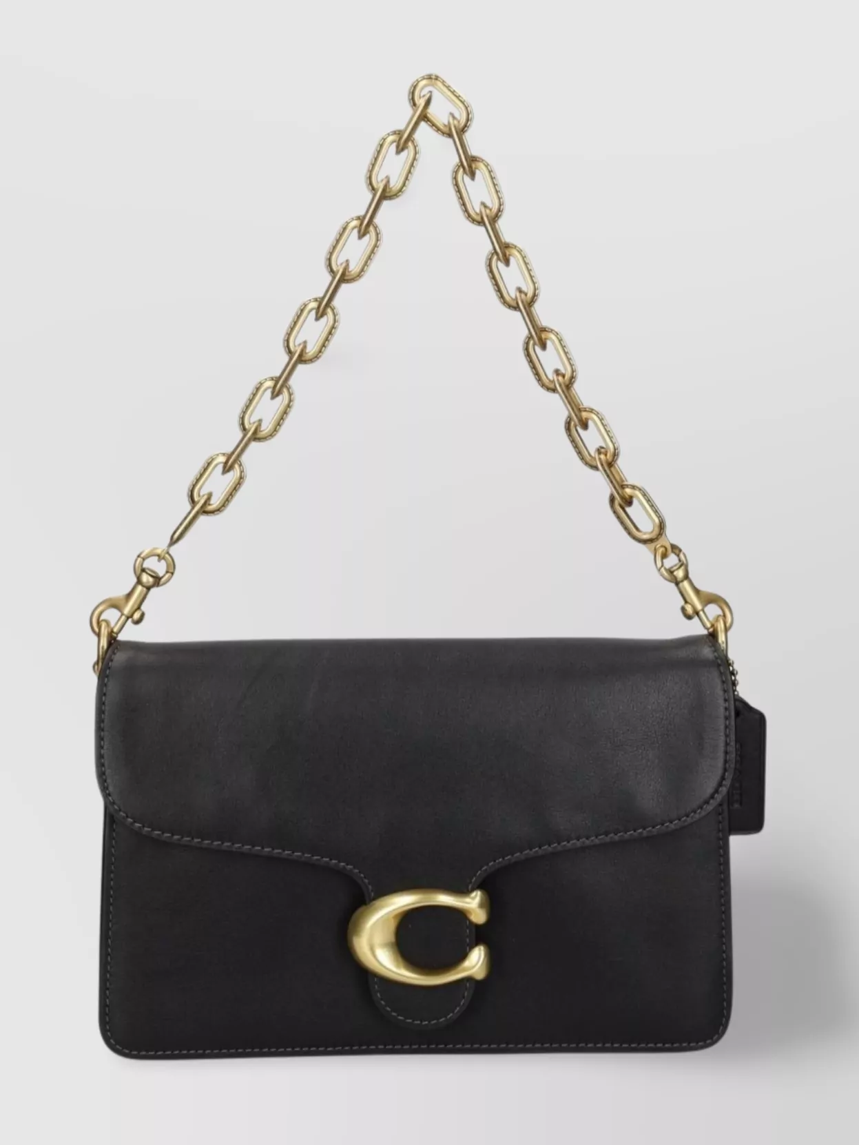 Coach Tabby Leather Shoulder Bag With Chain Strap