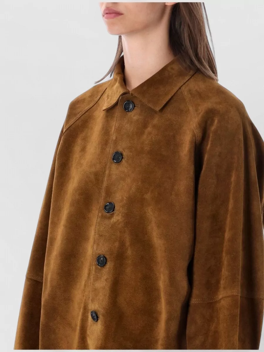 Studio Nicholson Leather Single Breasted Coat