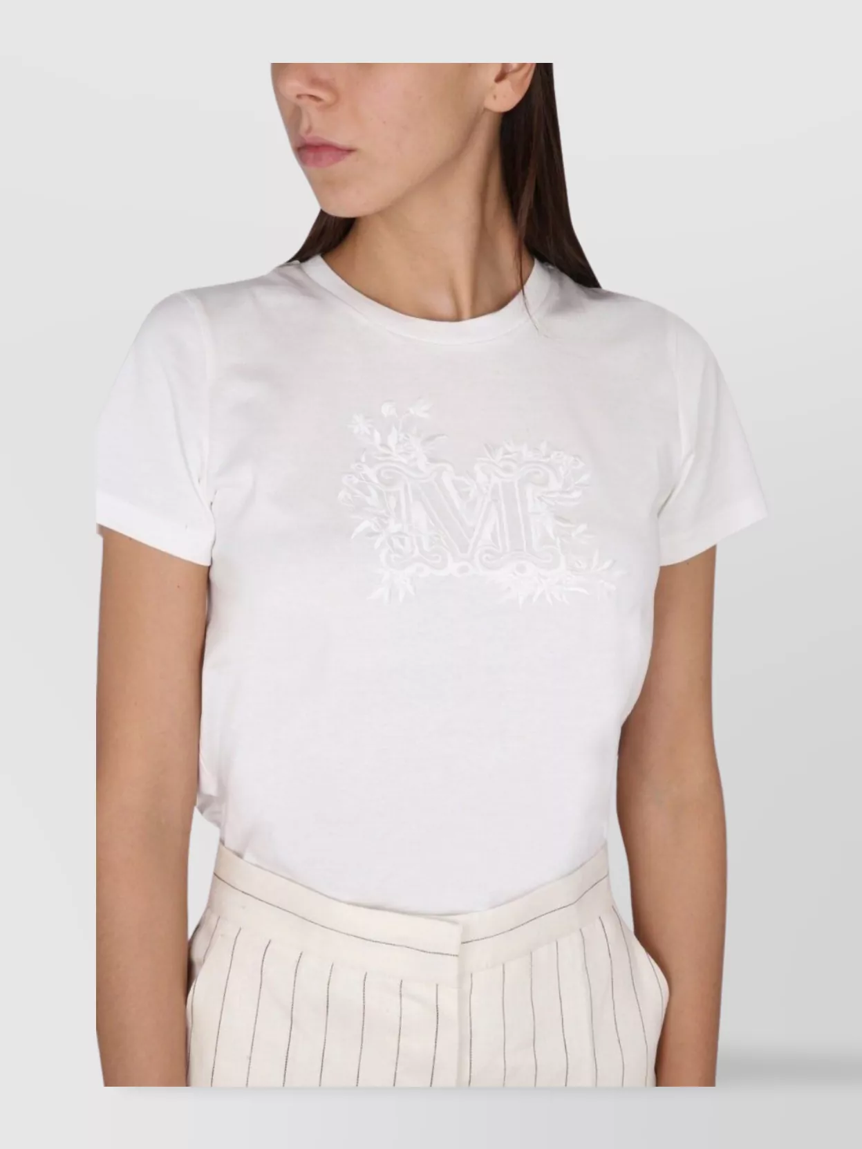 Max Mara Cotton Logo Embroidered T-Shirt