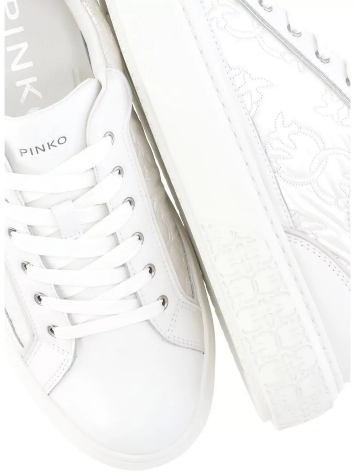 Pinko Women's Leather Sneakers Featuring Monogram Detail