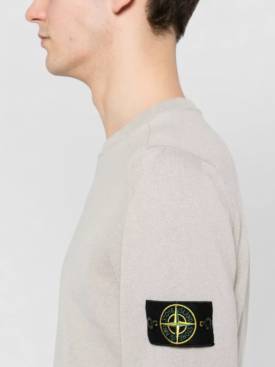 Stone Island Organic Cotton Ribbed Crewneck Sweater