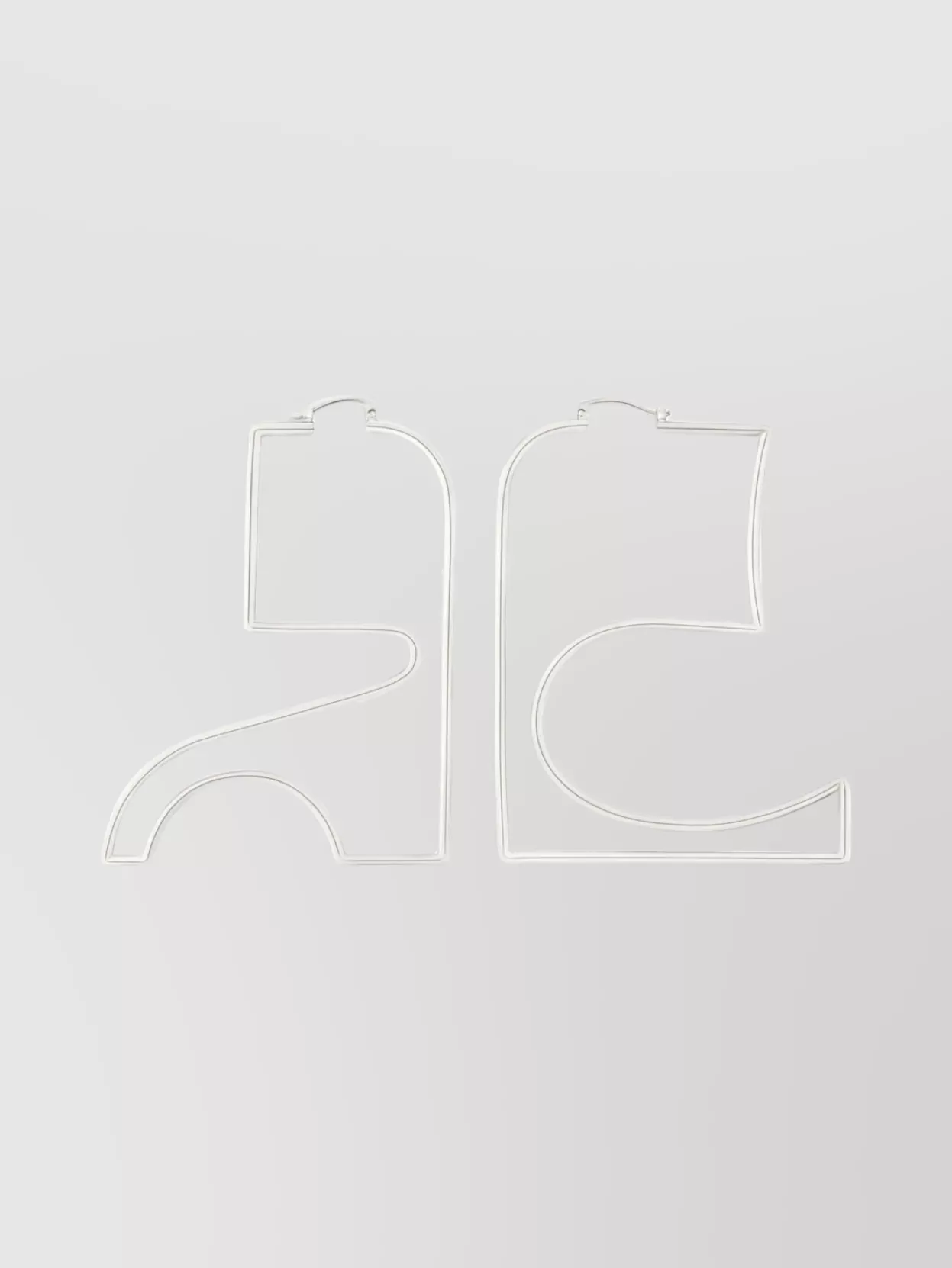 COURRÈGES GEOMETRIC OPEN HOOP EARRINGS PAIR