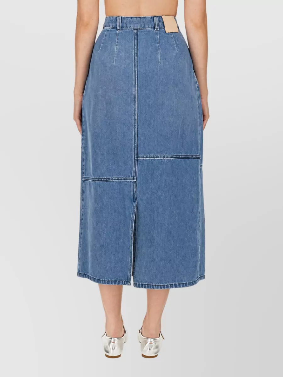 Alysi Denim Midi Skirt