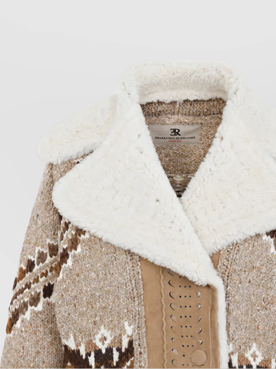 Ermanno Scervino Chunky-Knit Fair Isle Cardigan Coat