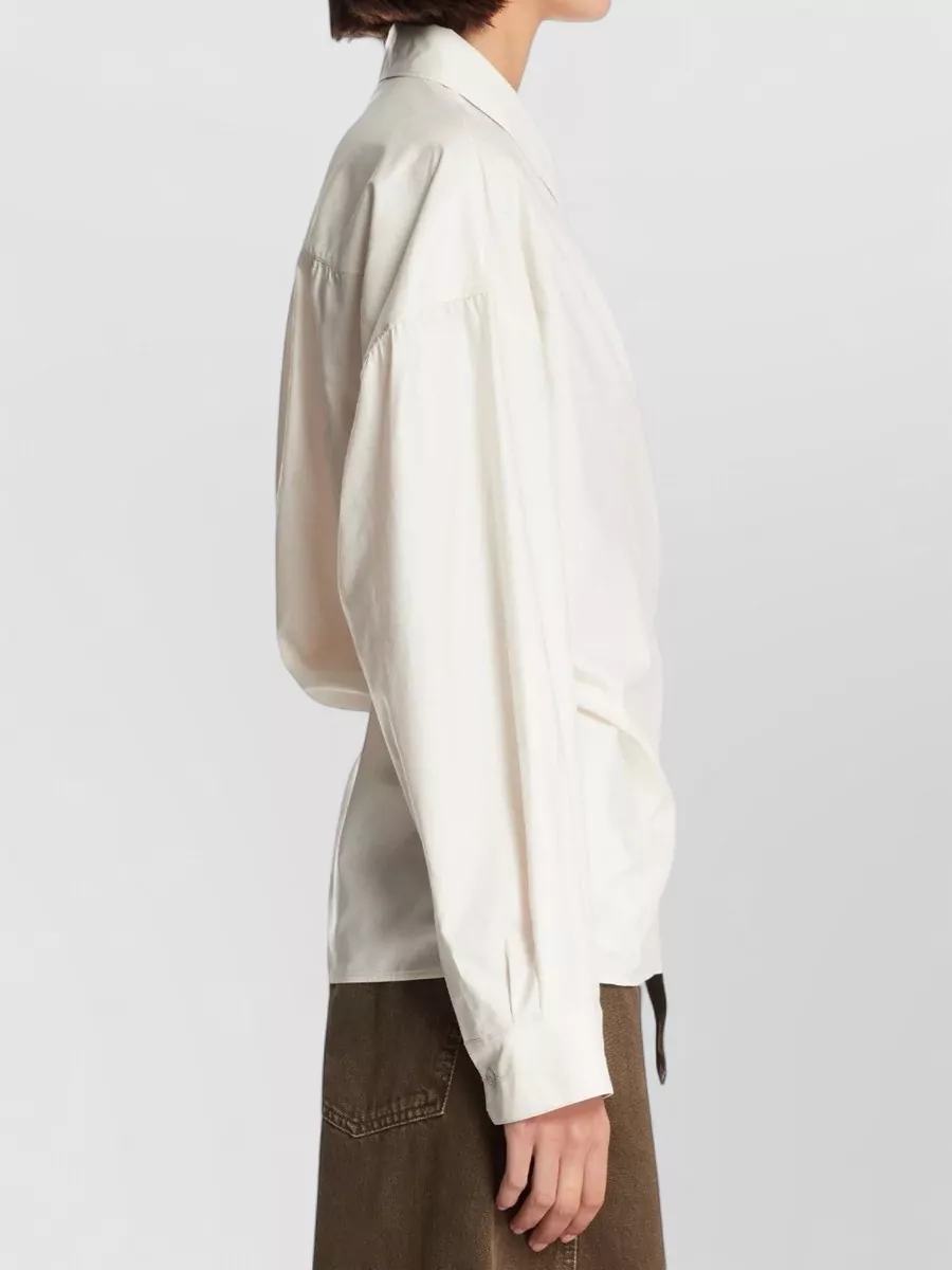 Lemaire Silk Cotton Asymmetric Long Sleeve Shirt
