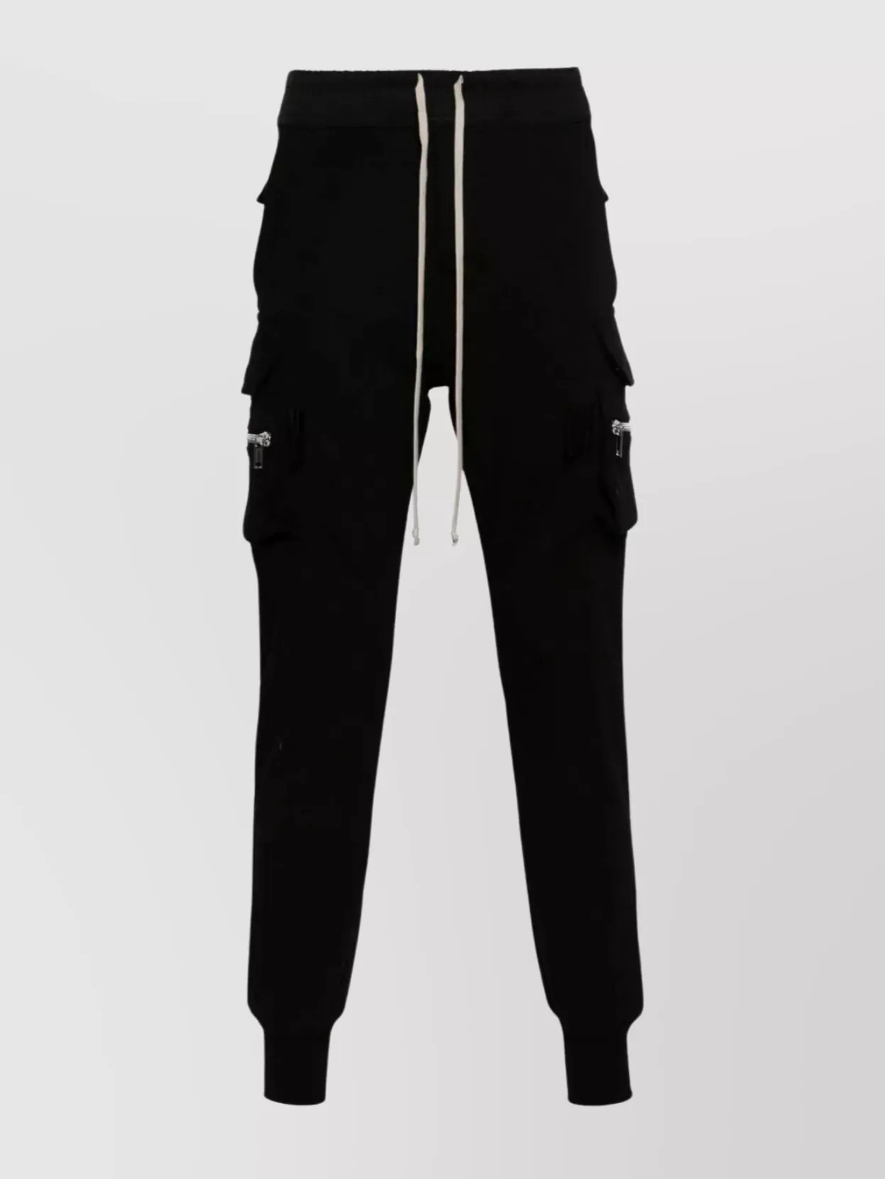 Shop Rick Owens Cargo Trousers In Heavy Jersey In Black