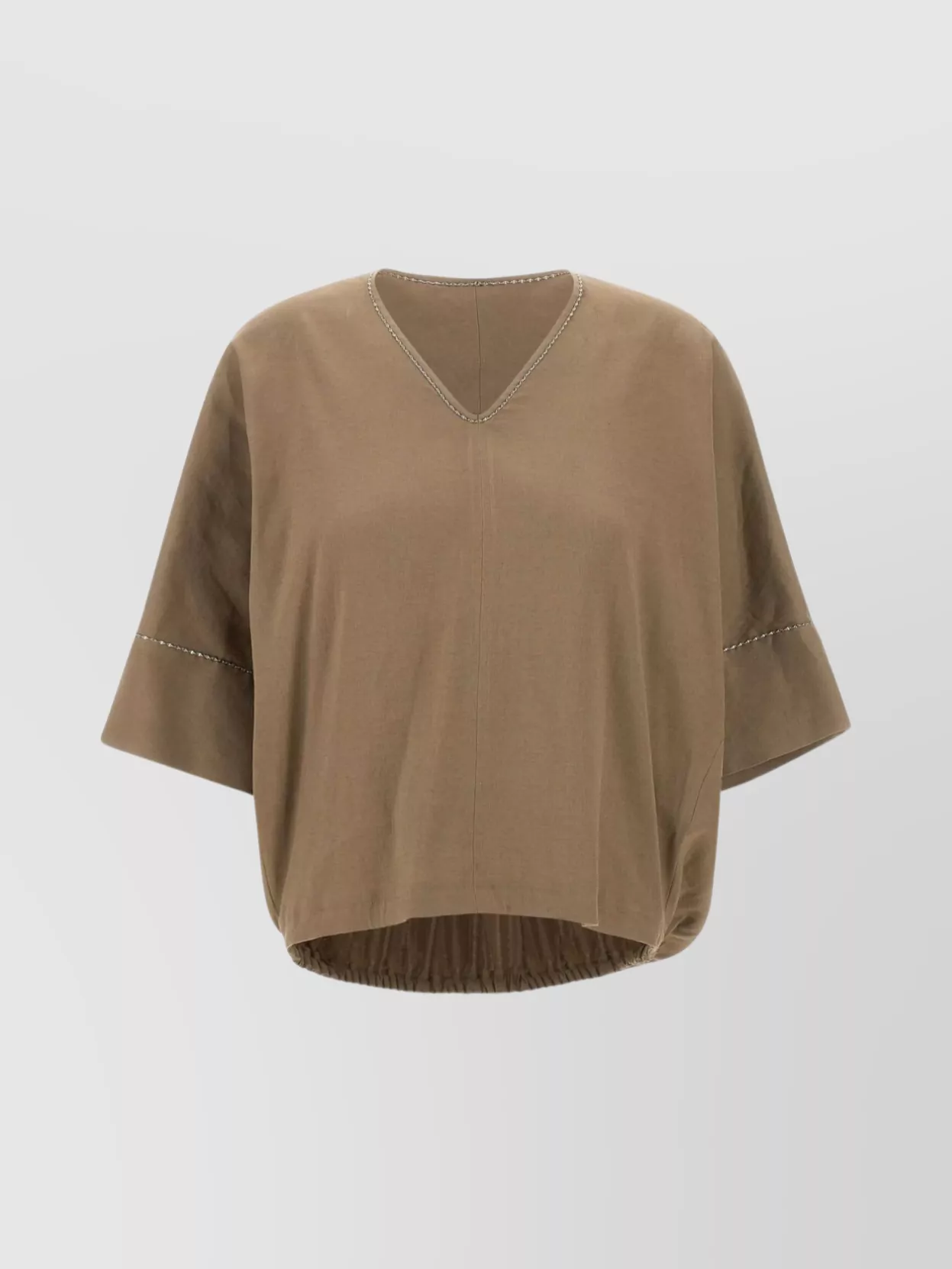 Fabiana Filippi Asymmetrical Hem Linen Viscose Blouse