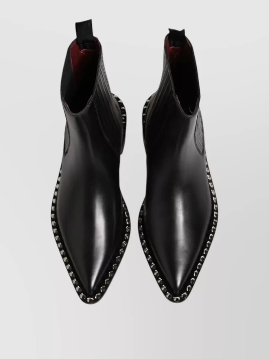 Dolce&Gabbana Leather Studded Chelsea Ankle Boots