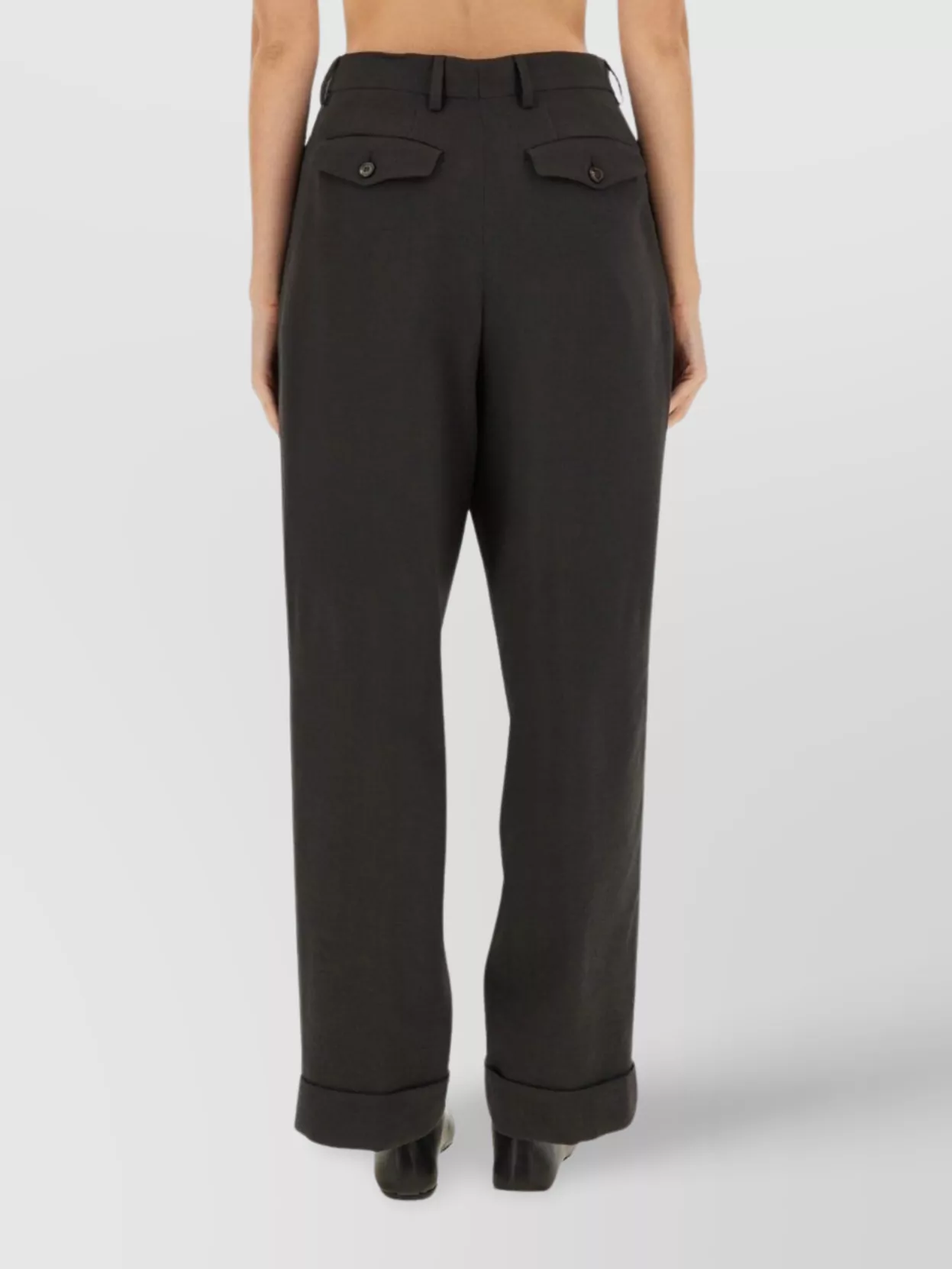 Dries Van Noten Trousers With Pleated Design And Cuffed Hem