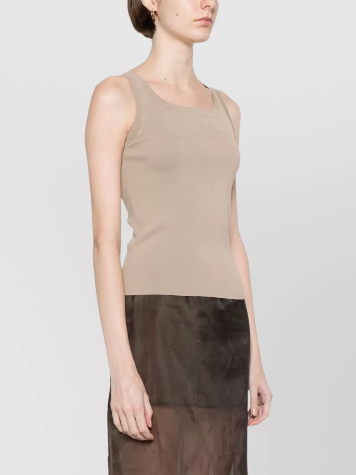 Max Mara Sleeveless Fitted Knitwear Scoop Neck