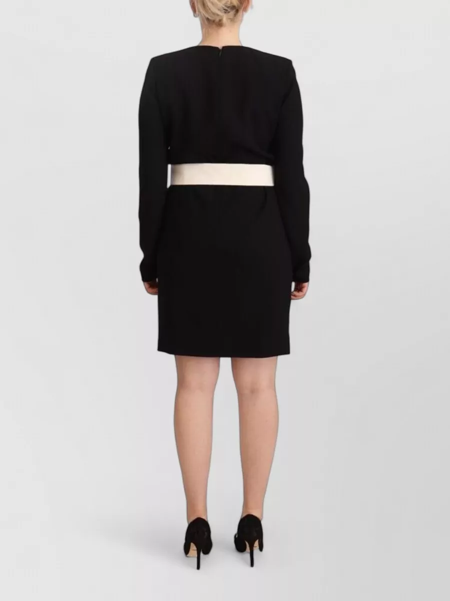 Givenchy Wool Long-Sleeve Belted Mini Sheath Dress