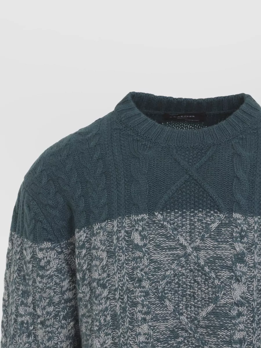 Kiton Cashmere Cable-Knit Crew-Neck Sweater